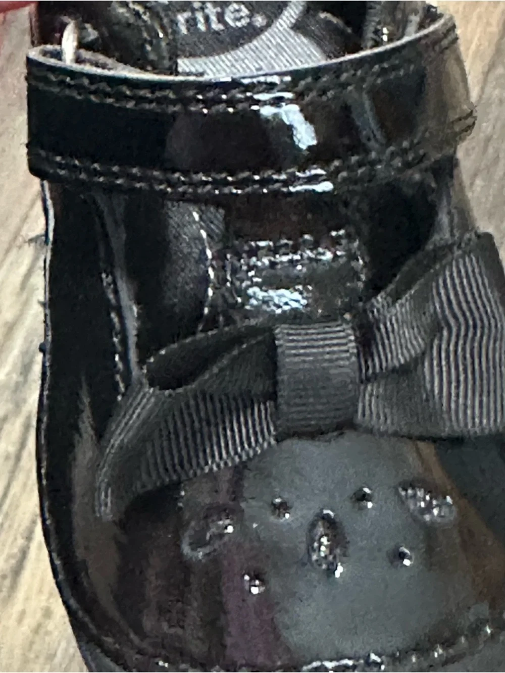 Stride Rite black patent leather Mary Jane walking shoes toddler girl 6